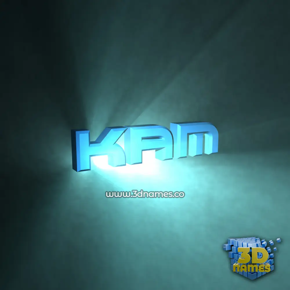 kam in Light Shine style - 3D name wallpaper