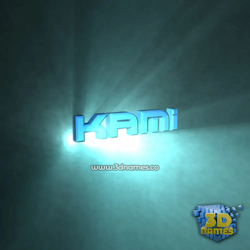 kami in Light Shine style - 3D name wallpaper