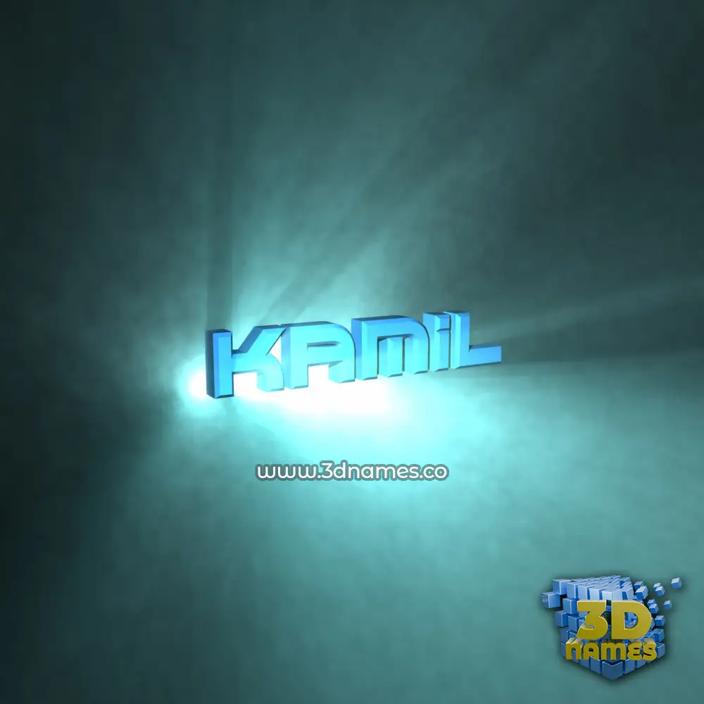 kamil in Light Shine style - 3D name wallpaper