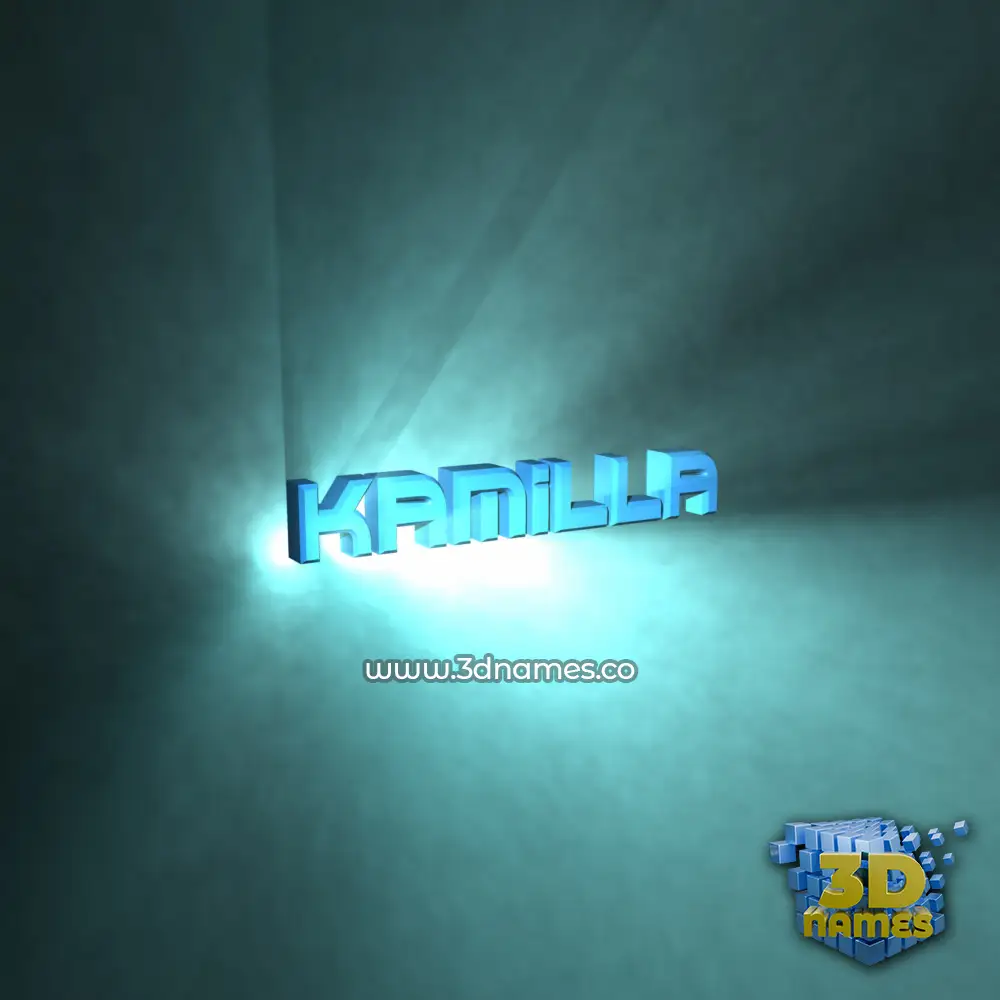 kamilla in Light Shine style - 3D name wallpaper
