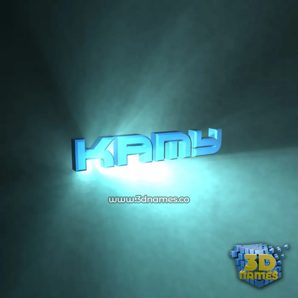 kamy in Light Shine style - 3D name wallpaper