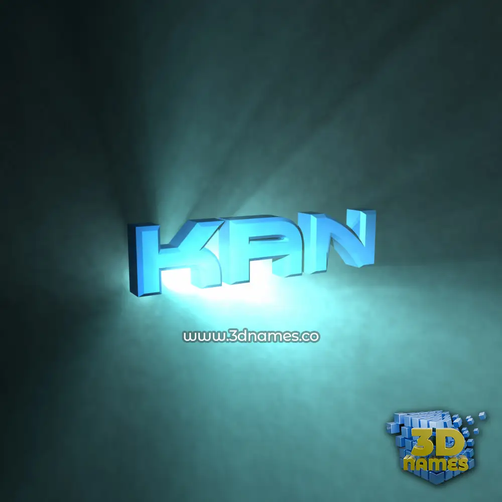 kan in Light Shine style - 3D name wallpaper