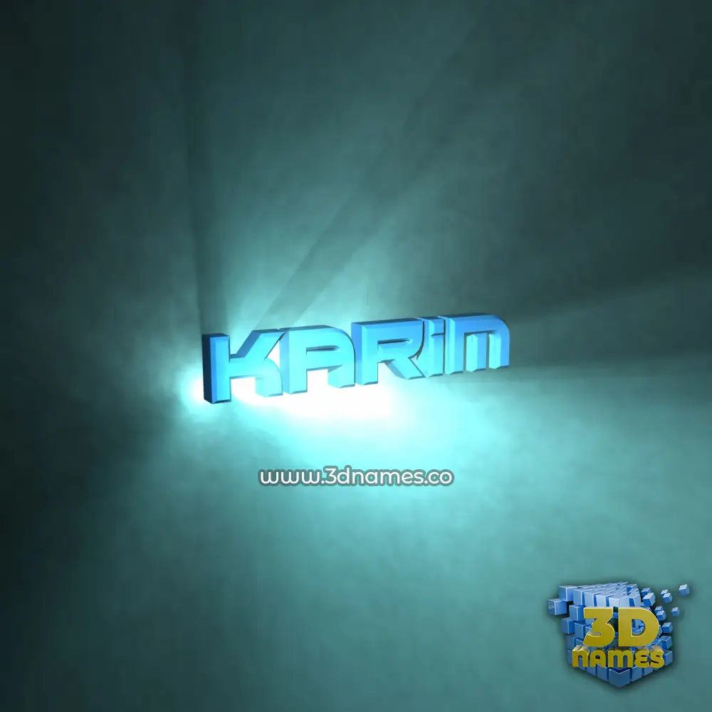 karim in Light Shine style - 3D name wallpaper