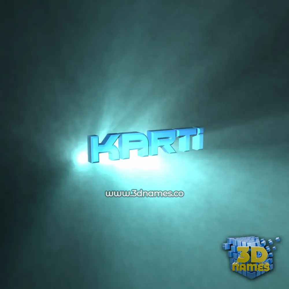 karti in Light Shine style - 3D name wallpaper