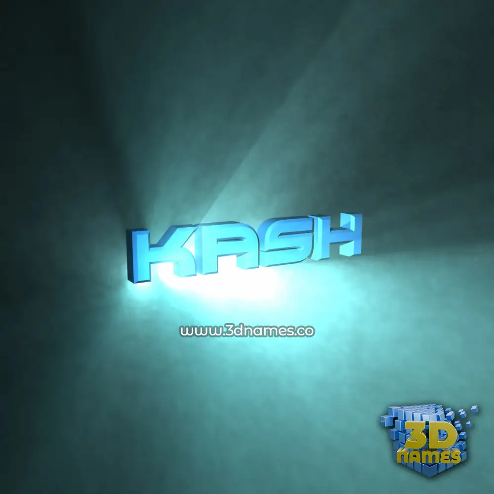 kash in Light Shine style - 3D name wallpaper