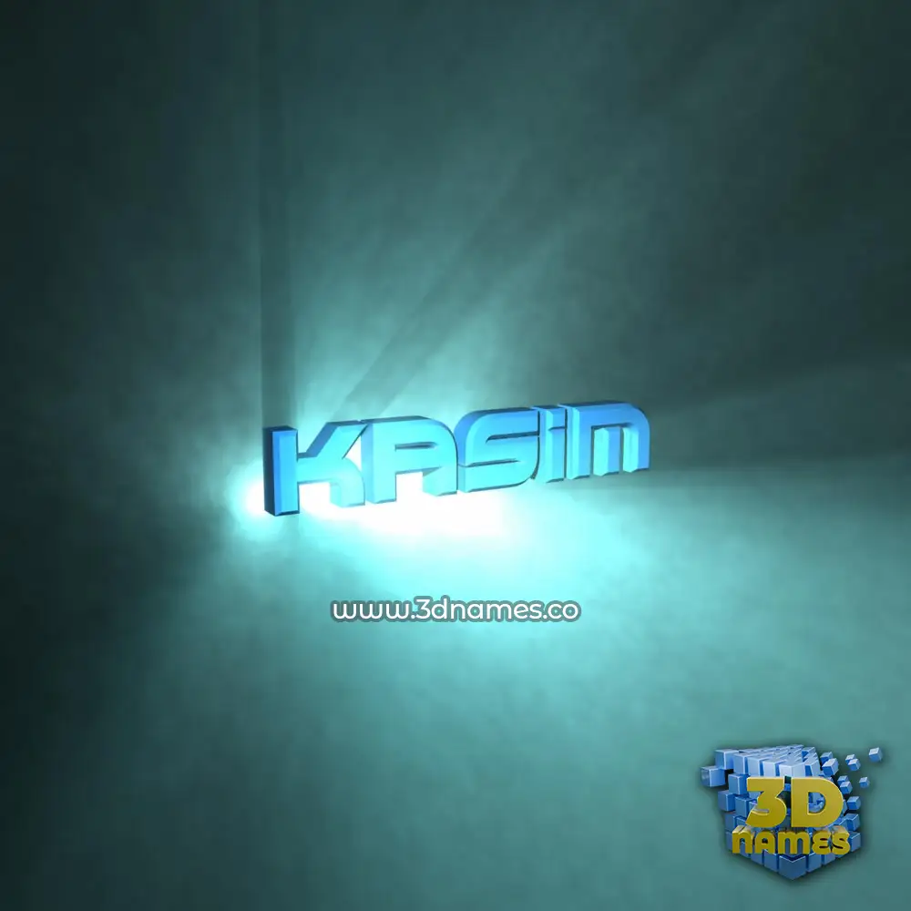 kasim in Light Shine style - 3D name wallpaper