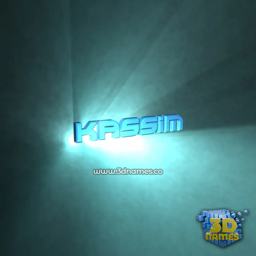 kassim in Light Shine style - 3D name wallpaper