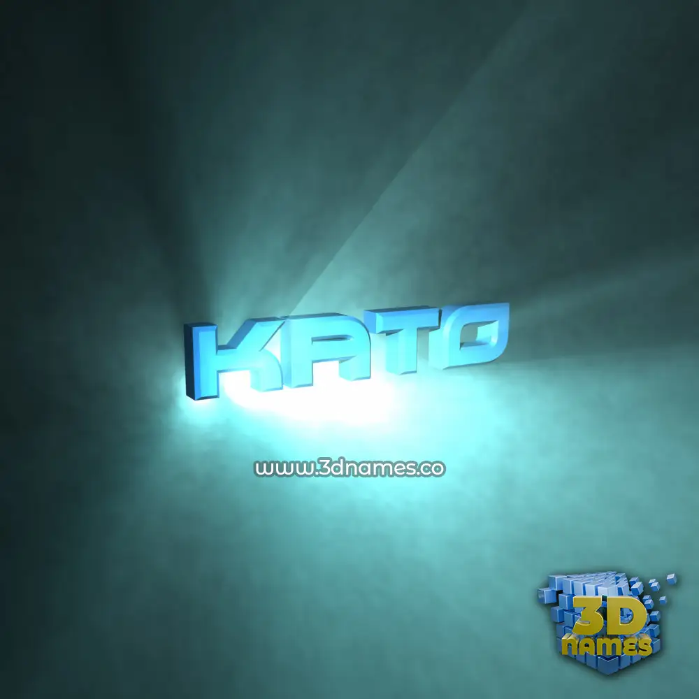 kato in Light Shine style - 3D name wallpaper