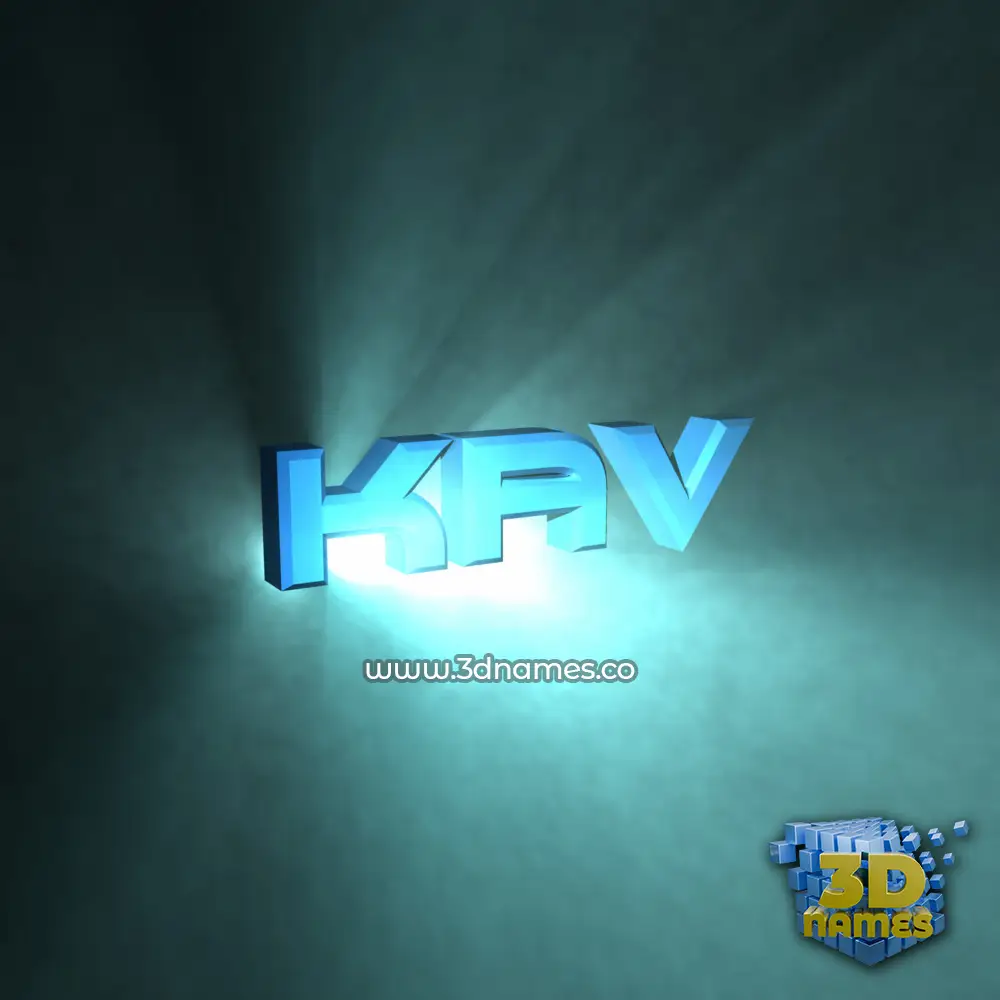 kav in Light Shine style - 3D name wallpaper