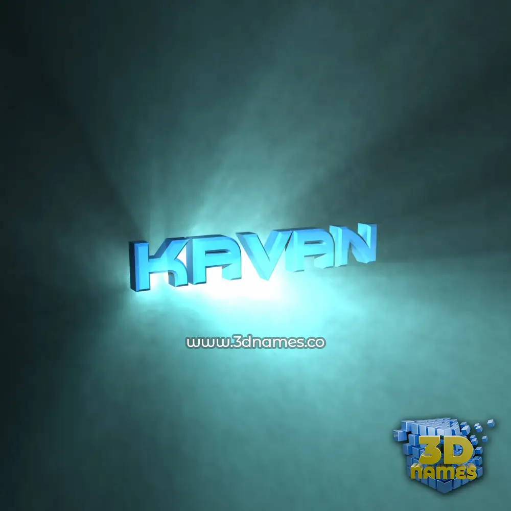 kavan in Light Shine style - 3D name wallpaper