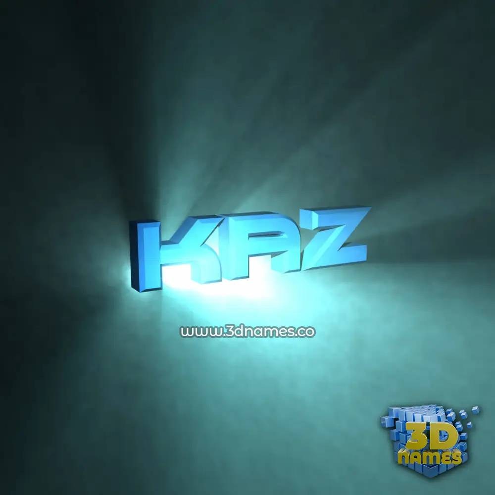 kaz in Light Shine style - 3D name wallpaper