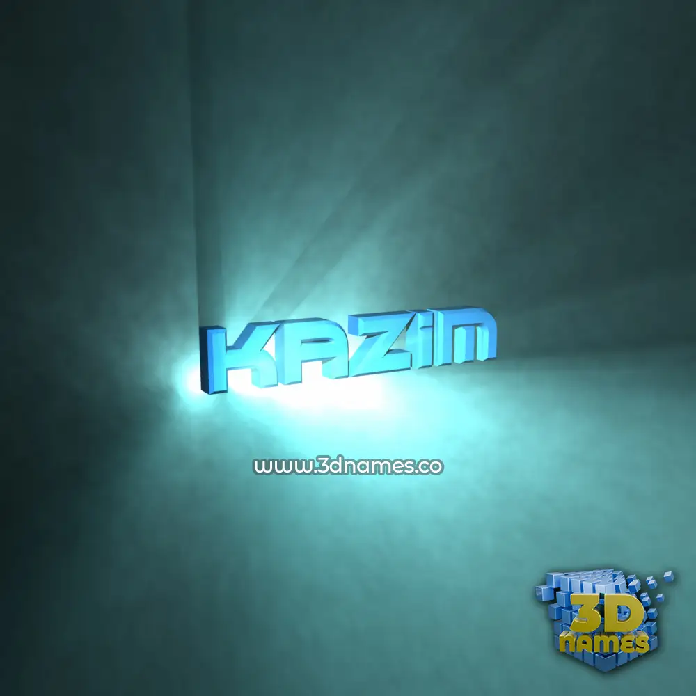 kazim in Light Shine style - 3D name wallpaper