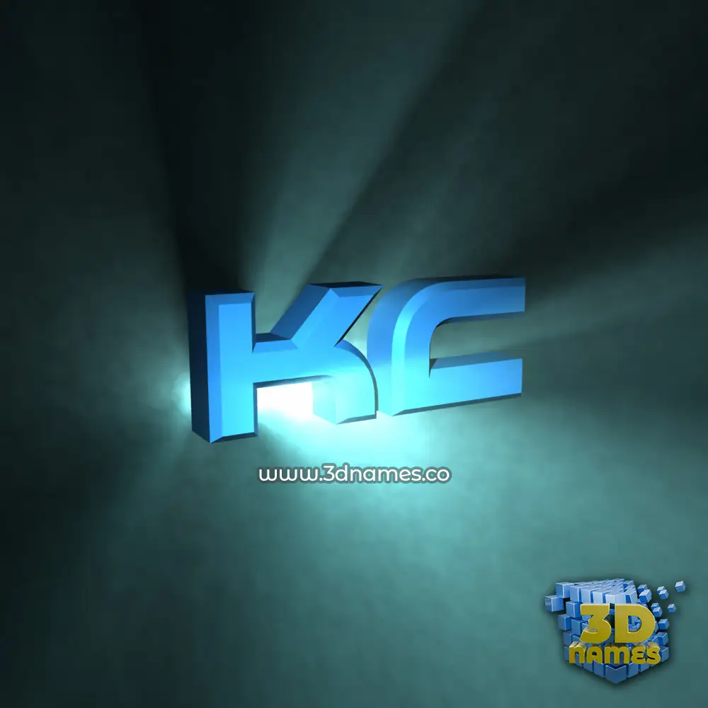 kc in Light Shine style - 3D name wallpaper