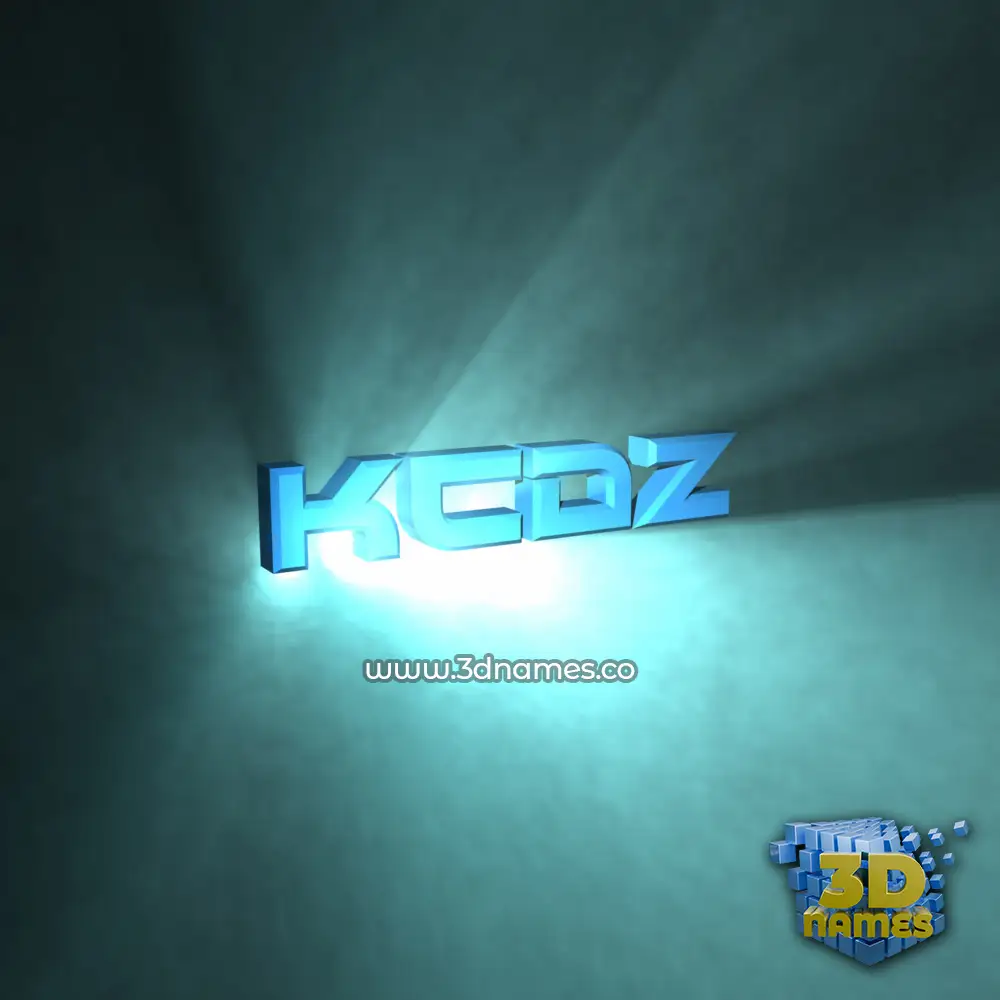 kcdz in Light Shine style - 3D name wallpaper