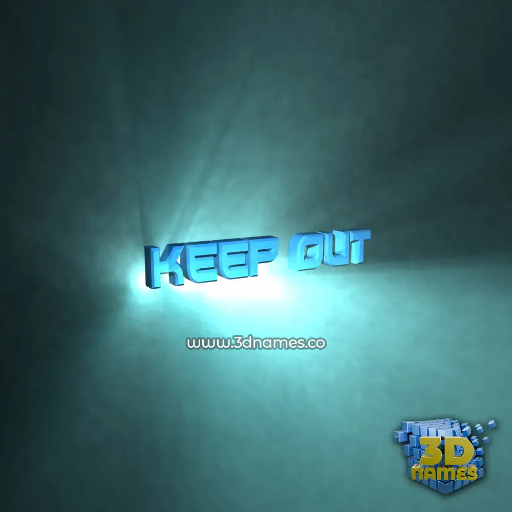 keep out in Light Shine style - 3D name wallpaper