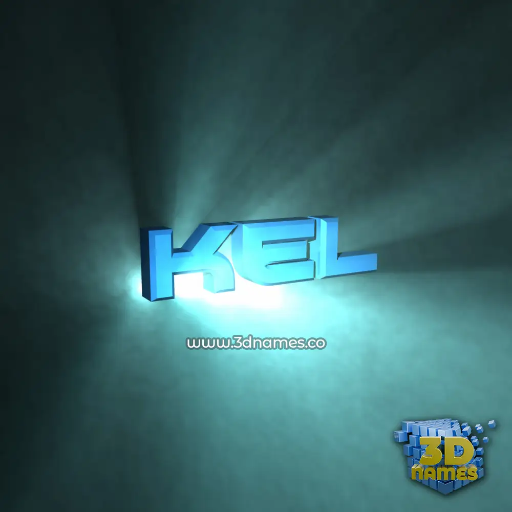 kel in Light Shine style - 3D name wallpaper
