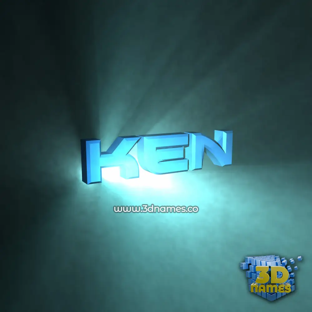 ken in Light Shine style - 3D name wallpaper
