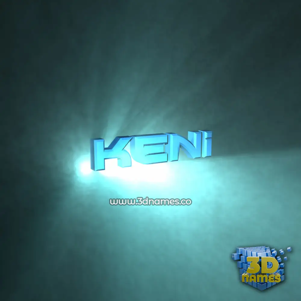 keni in Light Shine style - 3D name wallpaper