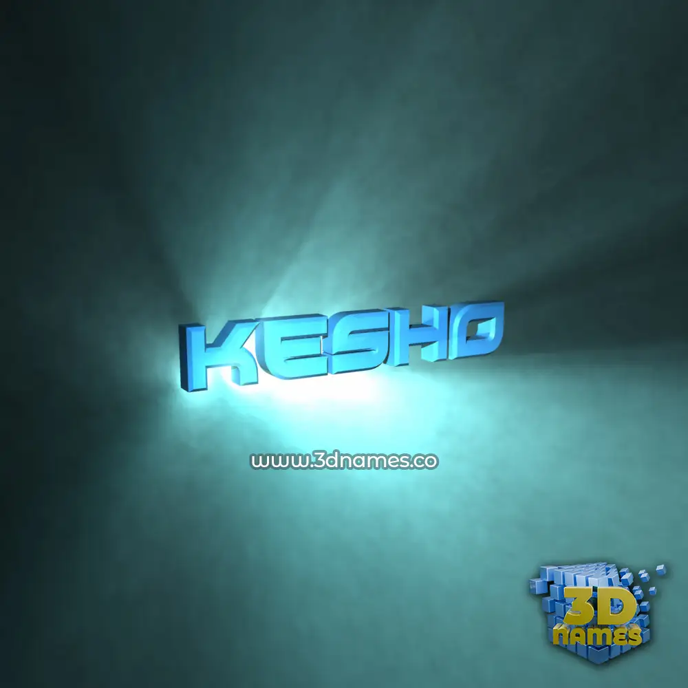 kesho in Light Shine style - 3D name wallpaper