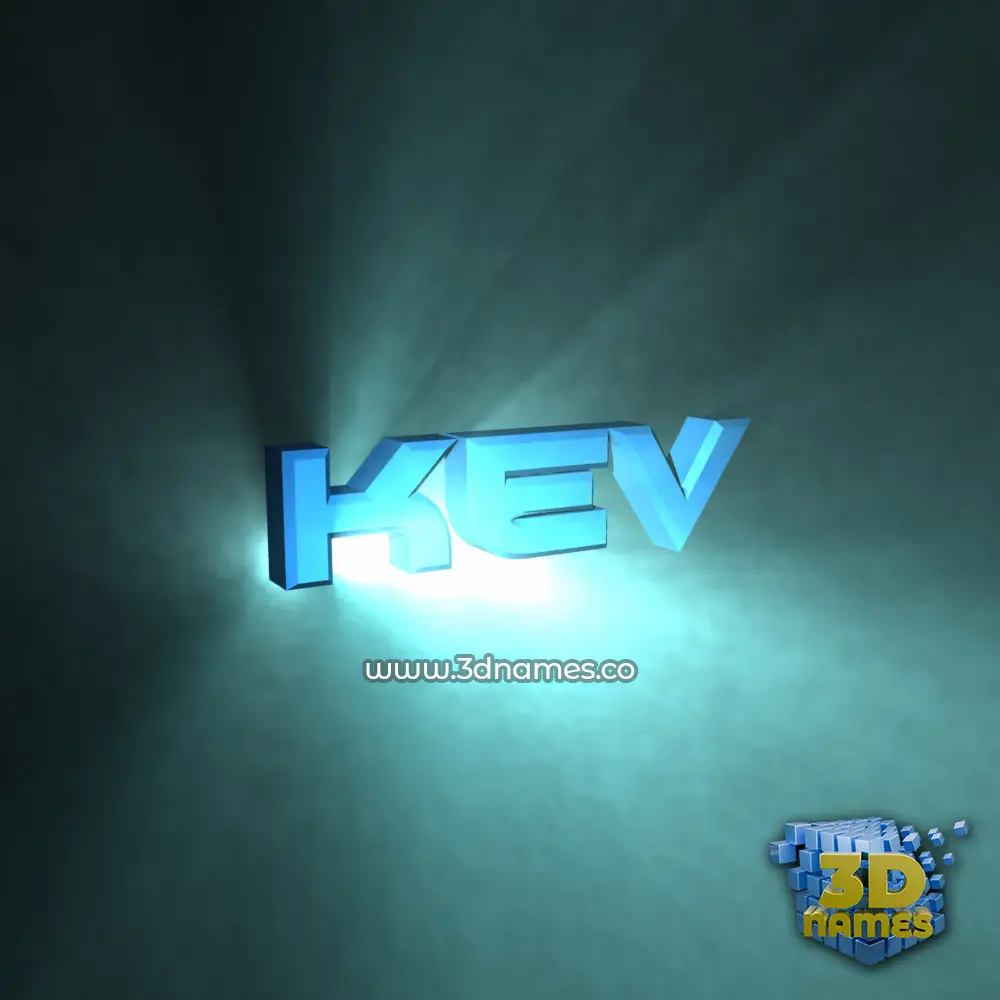 kev in Light Shine style - 3D name wallpaper