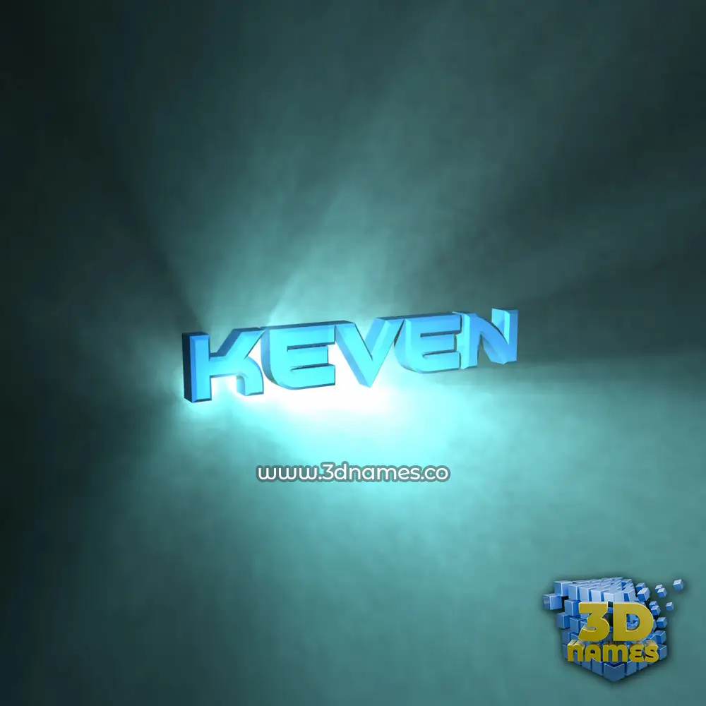 keven in Light Shine style - 3D name wallpaper