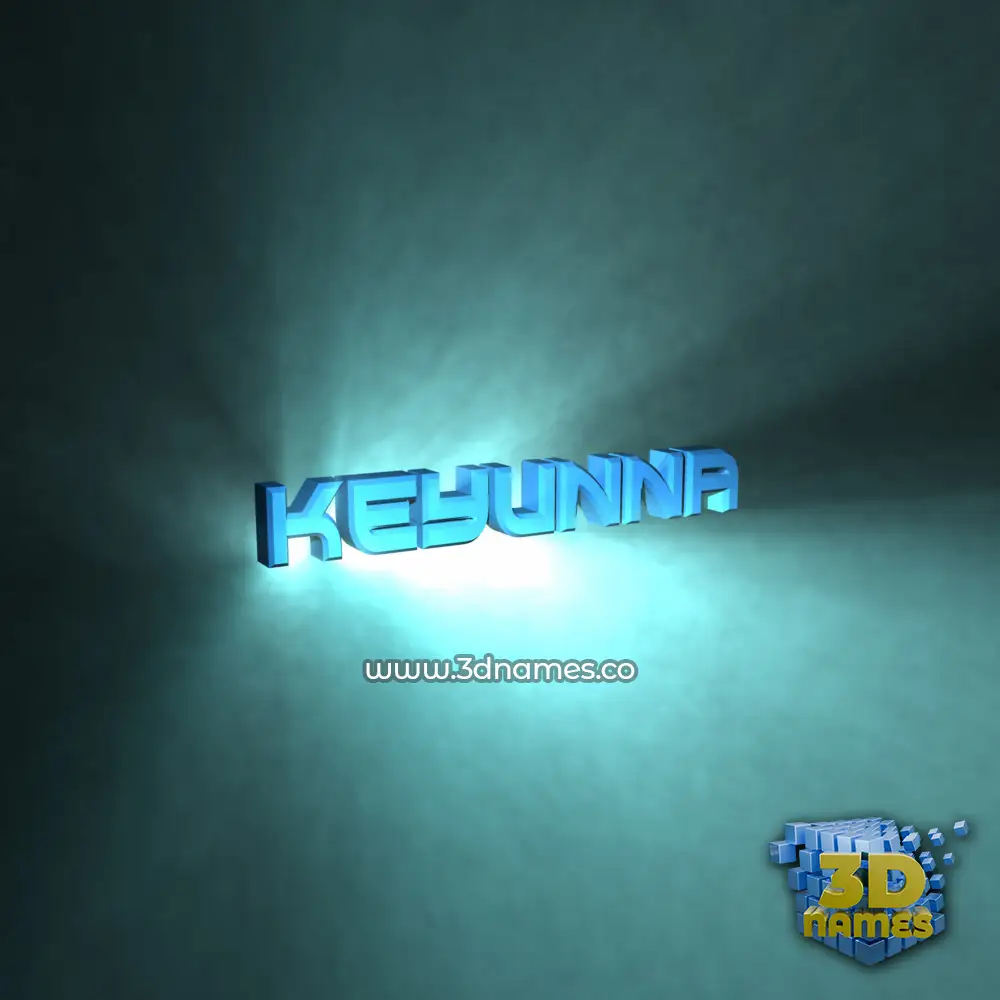 keyunna in Light Shine style - 3D name wallpaper