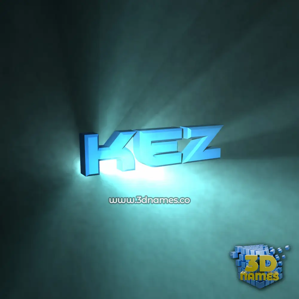 kez in Light Shine style - 3D name wallpaper