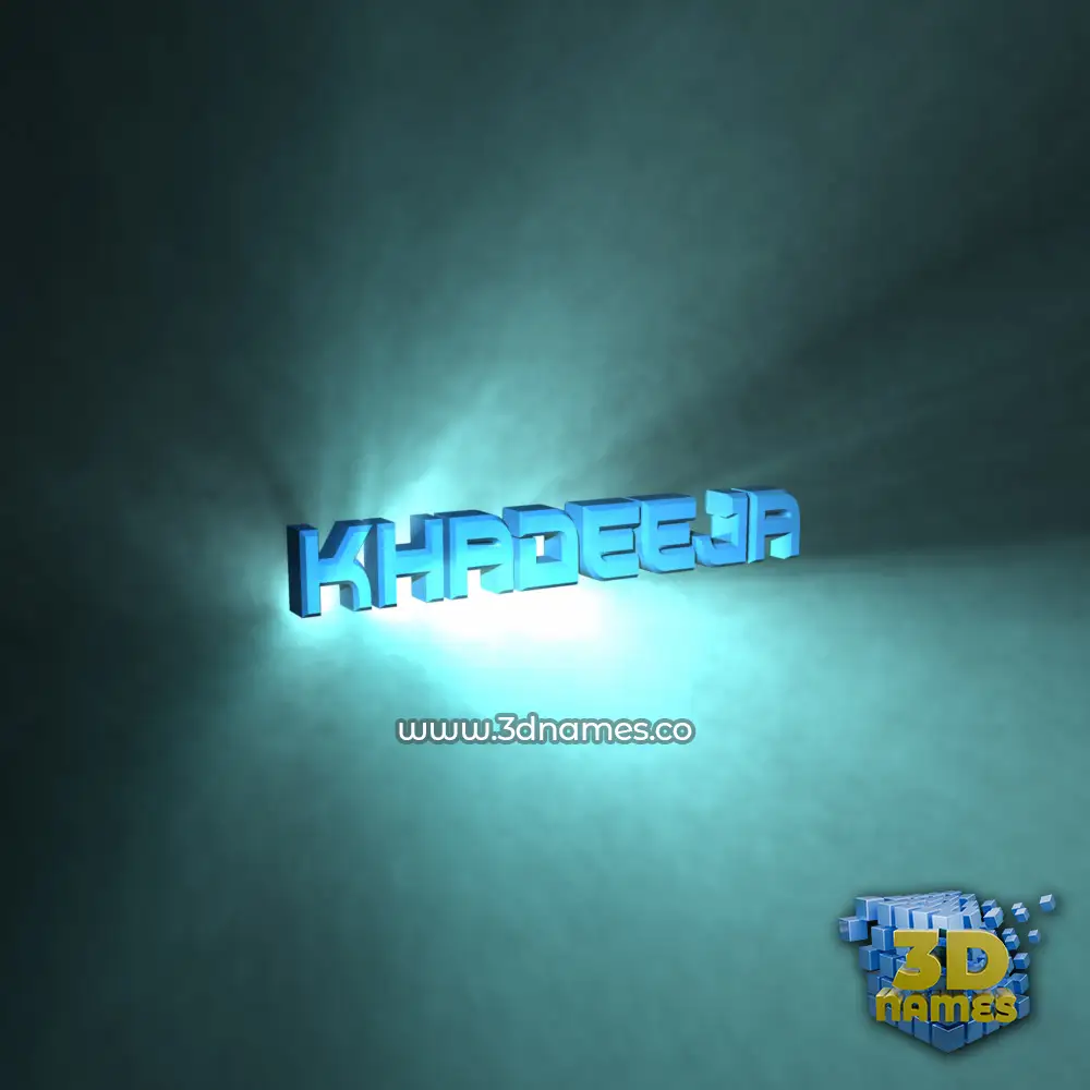 khadeeja in Light Shine style - 3D name wallpaper