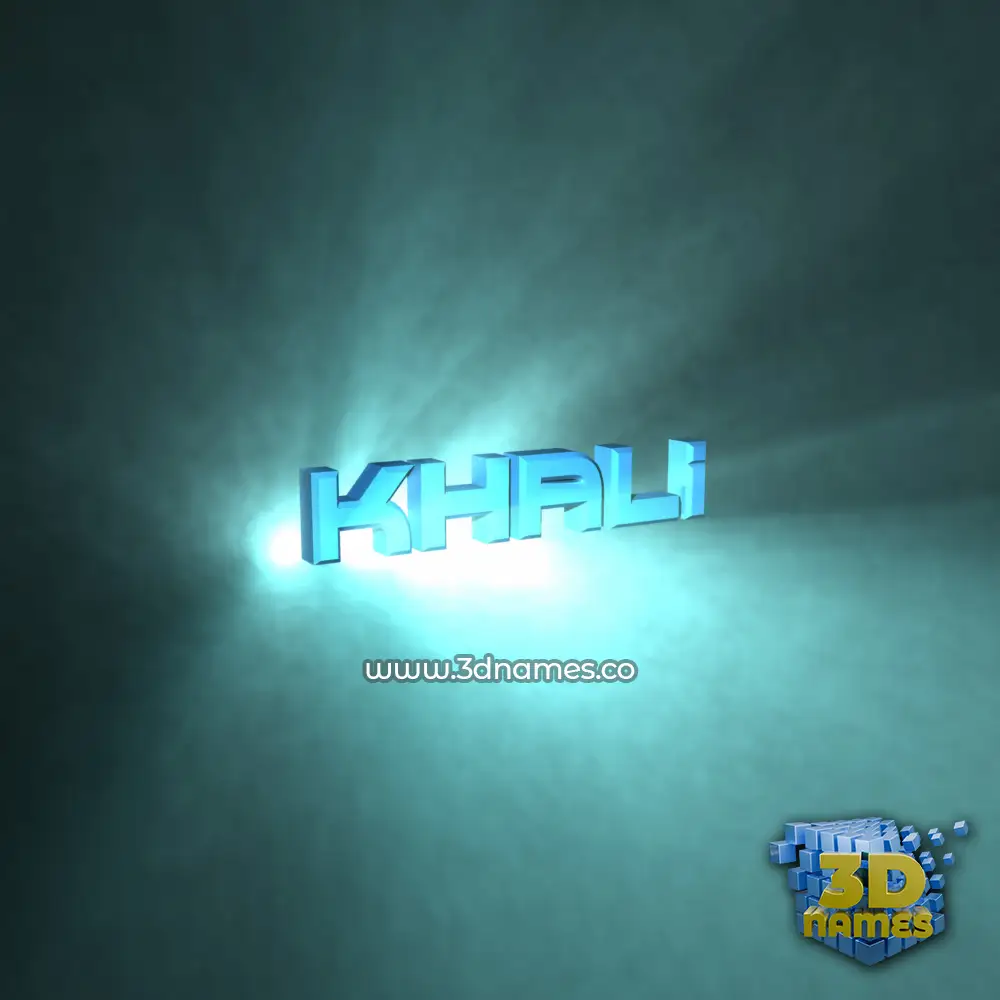 khali in Light Shine style - 3D name wallpaper