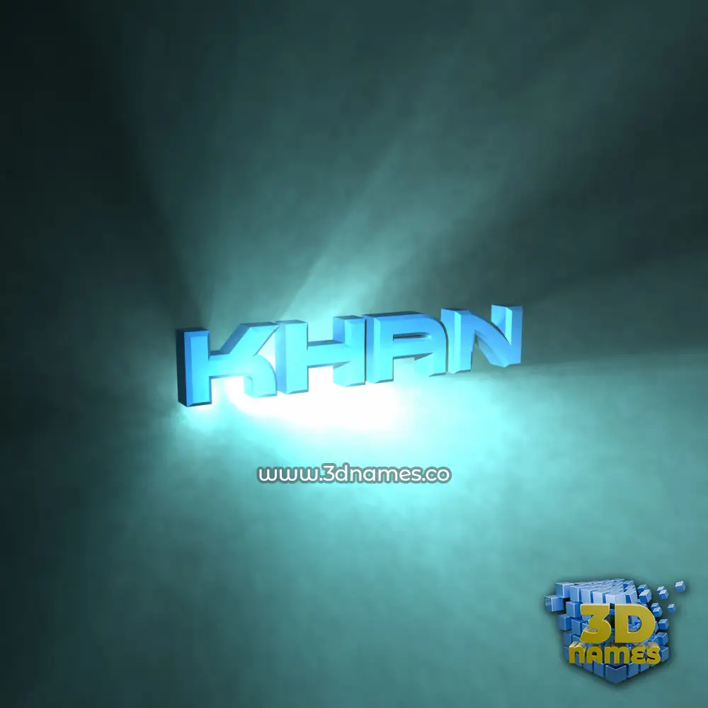 khan in Light Shine style - 3D name wallpaper