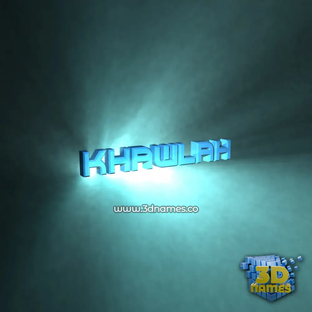 khawlah in Light Shine style - 3D name wallpaper