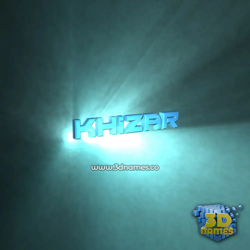 khizar in Light Shine style - 3D name wallpaper