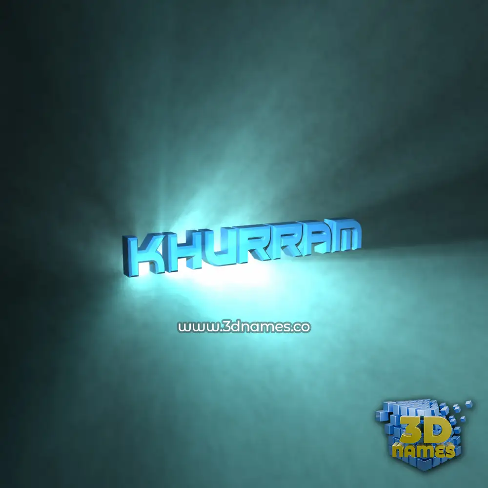 khurram in Light Shine style - 3D name wallpaper