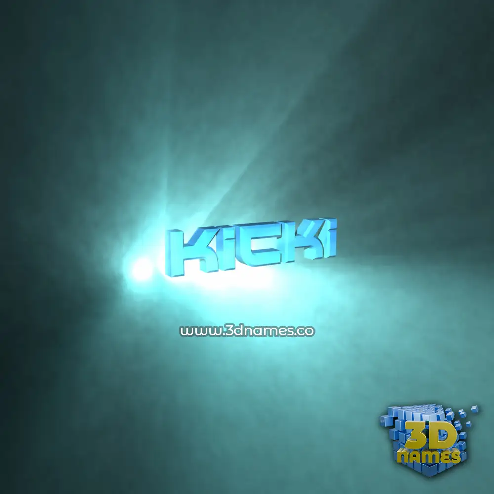 kicki in Light Shine style - 3D name wallpaper
