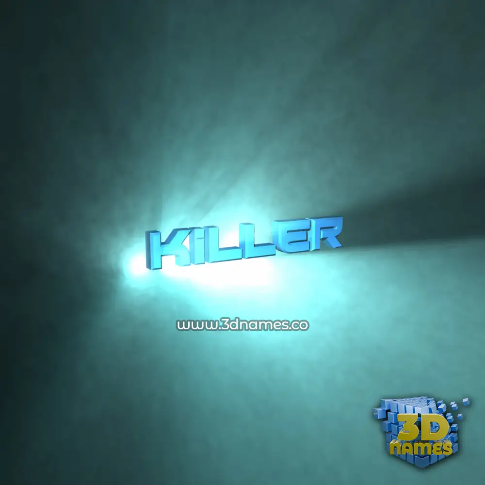 killer in Light Shine style - 3D name wallpaper