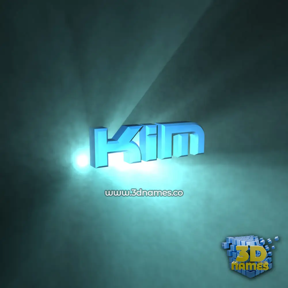 kim in Light Shine style - 3D name wallpaper