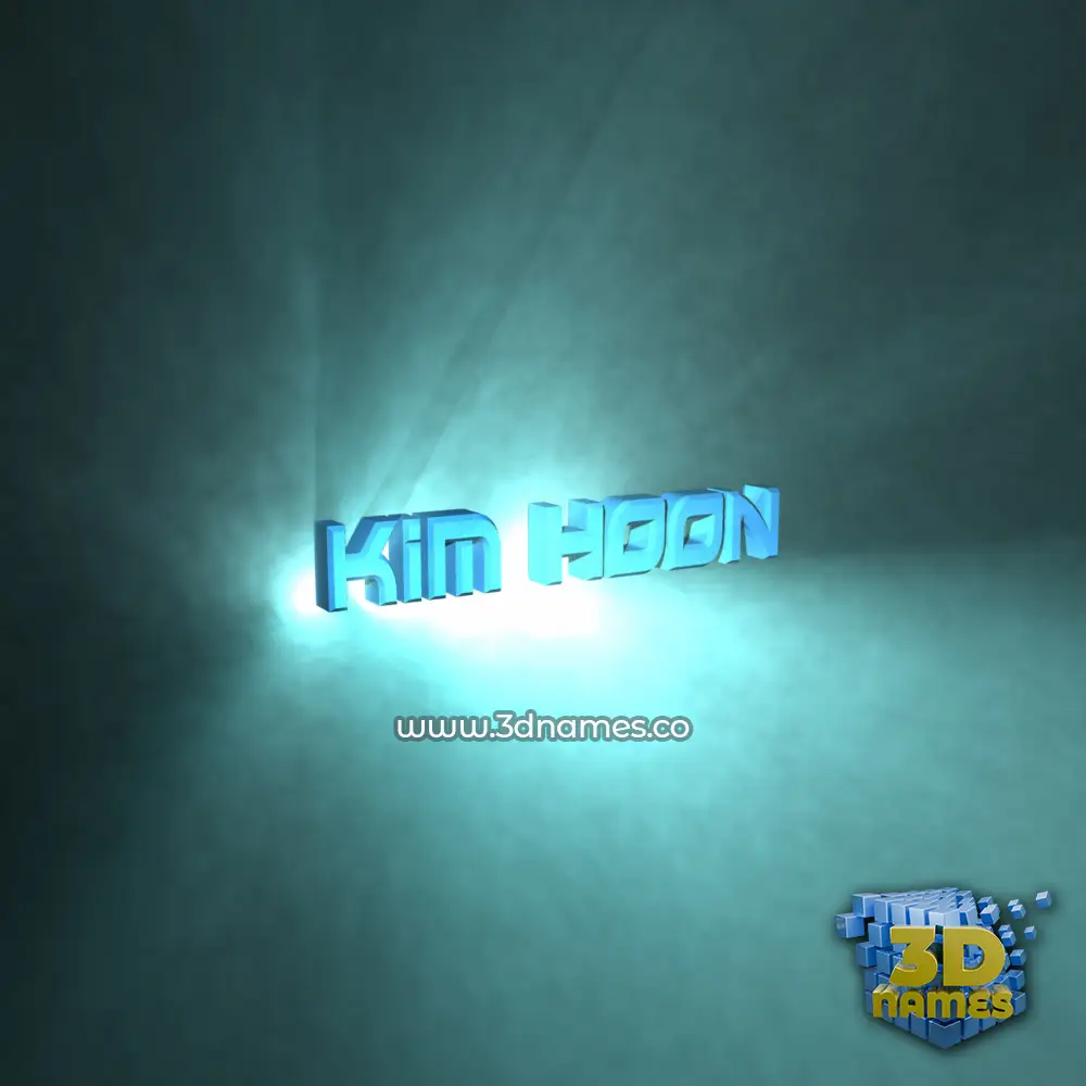 kim hoon in Light Shine style - 3D name wallpaper