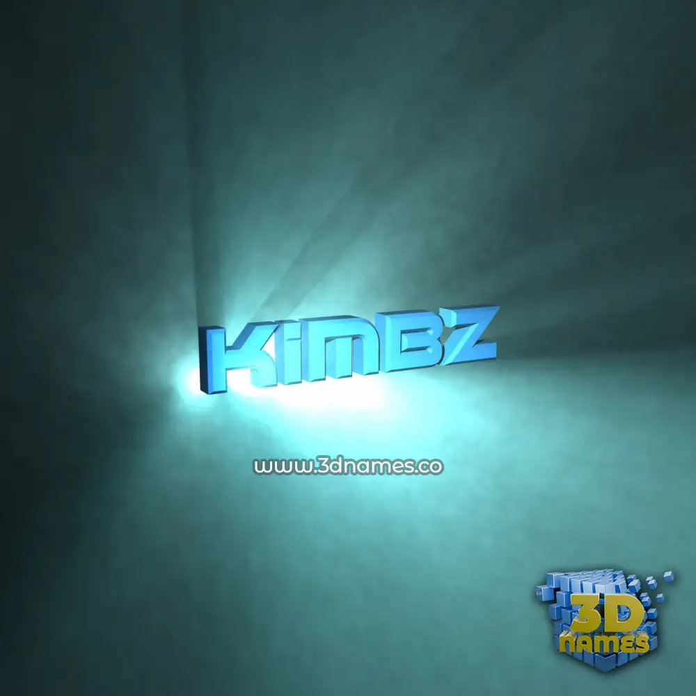 kimbz in Light Shine style - 3D name wallpaper