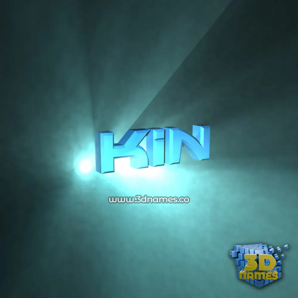 kin in Light Shine style - 3D name wallpaper
