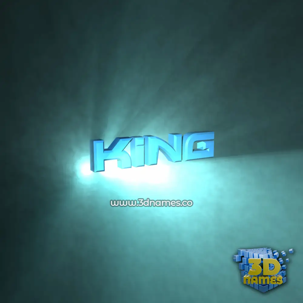 king in Light Shine style - 3D name wallpaper