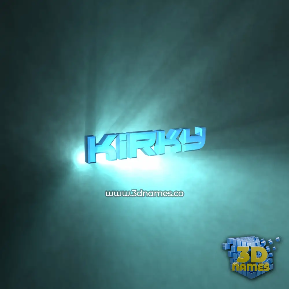 kirky in Light Shine style - 3D name wallpaper