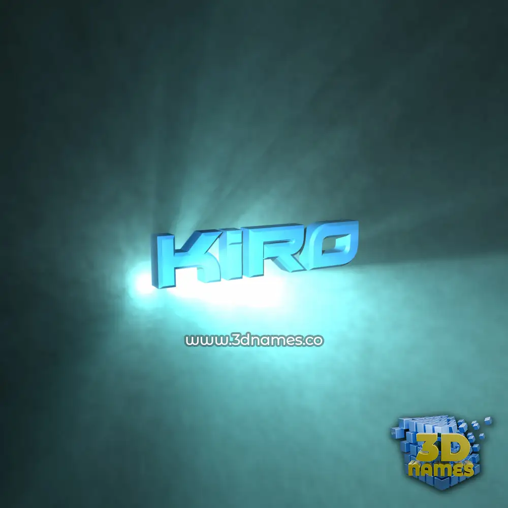 kiro in Light Shine style - 3D name wallpaper
