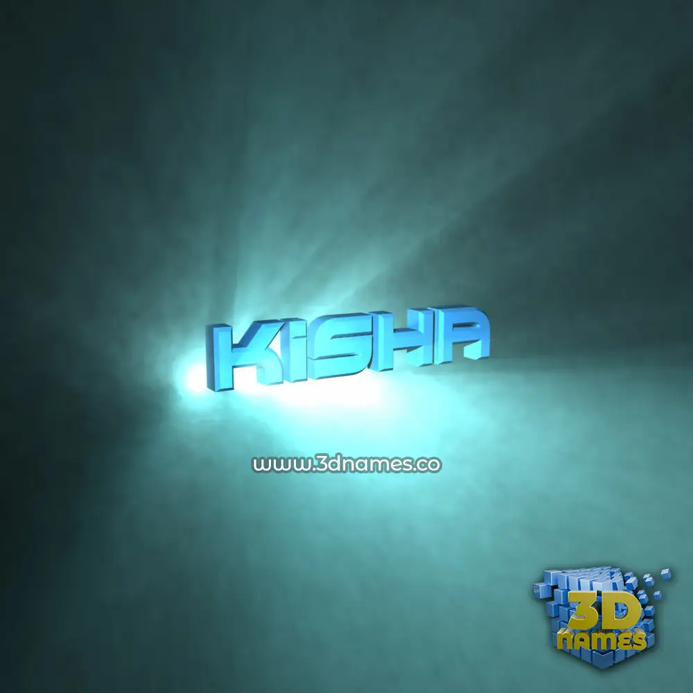 kisha in Light Shine style - 3D name wallpaper