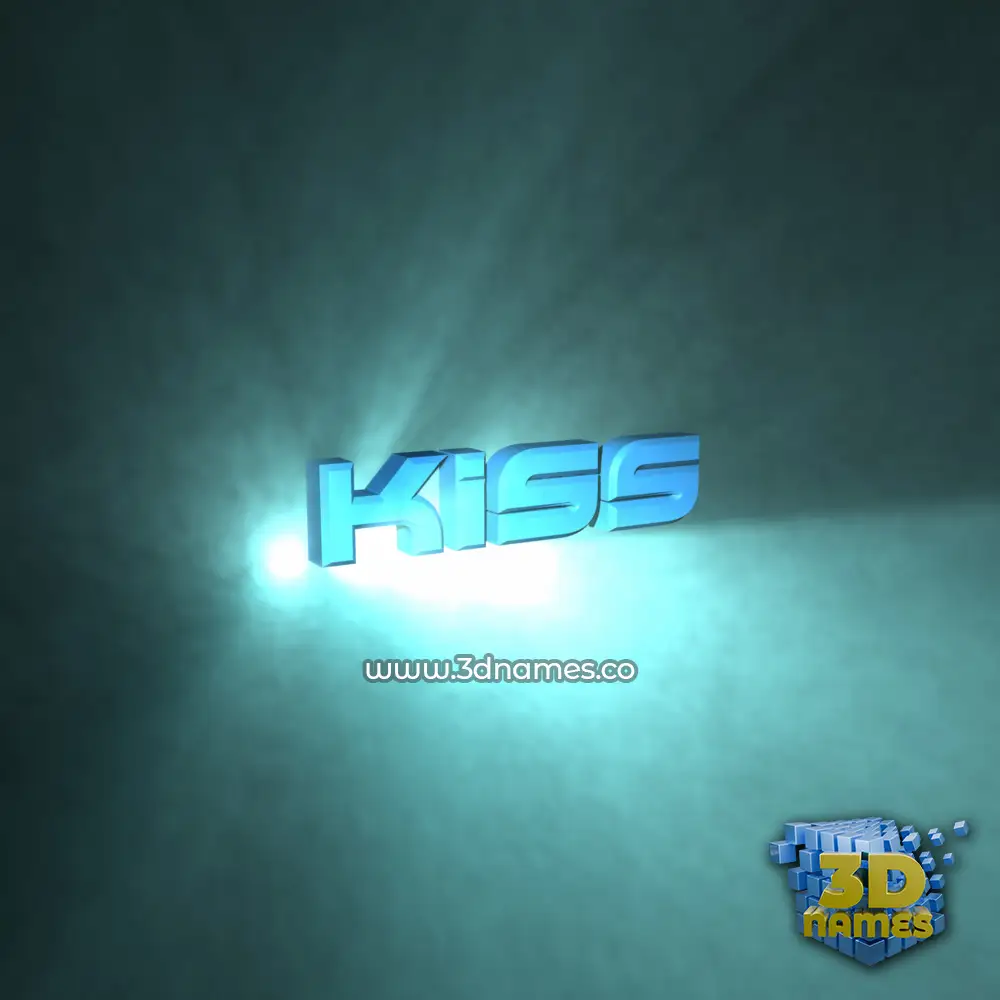 kiss in Light Shine style - 3D name wallpaper