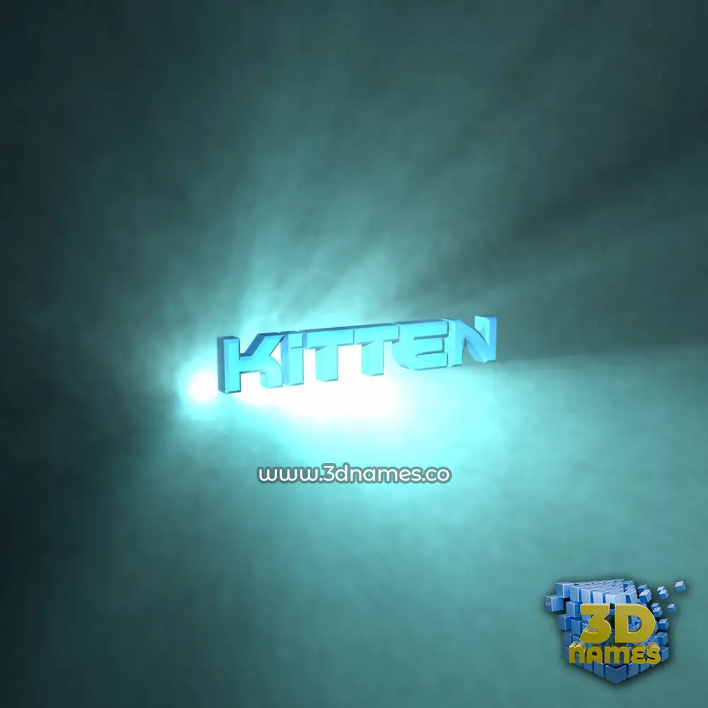 kitten in Light Shine style - 3D name wallpaper