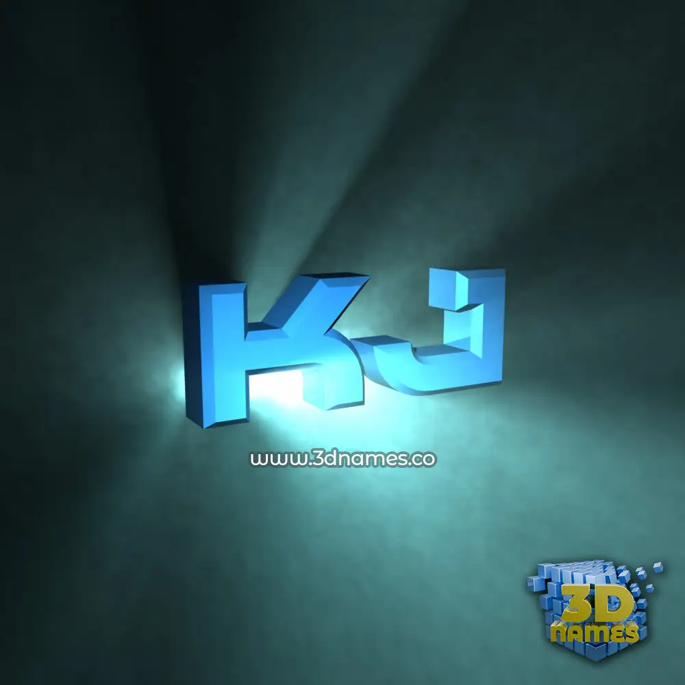 kj in Light Shine style - 3D name wallpaper