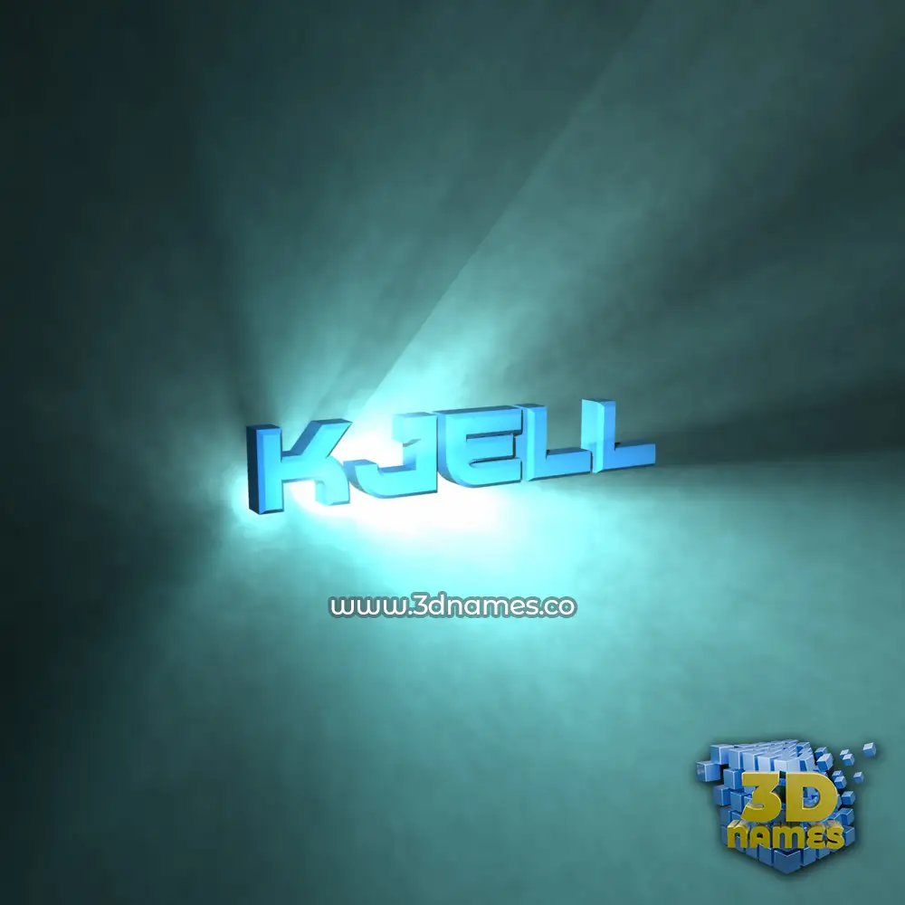 kjell in Light Shine style - 3D name wallpaper