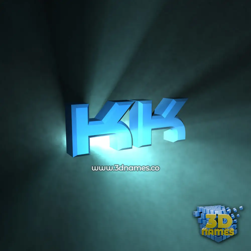 kk in Light Shine style - 3D name wallpaper