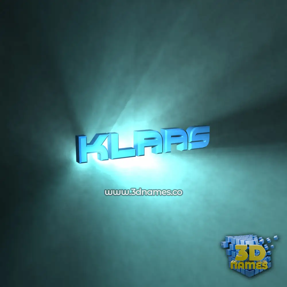 klaas in Light Shine style - 3D name wallpaper
