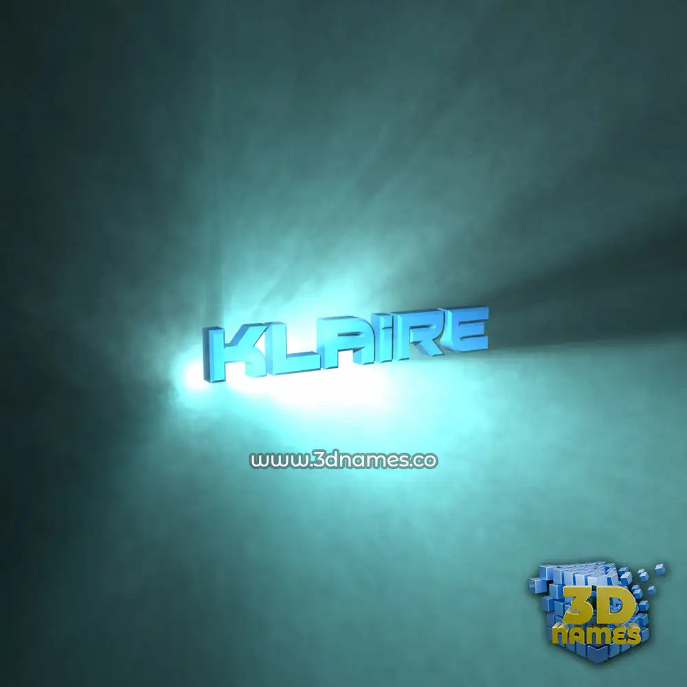 klaire in Light Shine style - 3D name wallpaper
